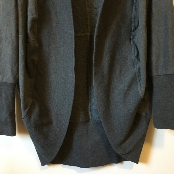 DKR Charcoal Grey Cocoon Cotton Blend Open Cardigan - Picture 6 of 14